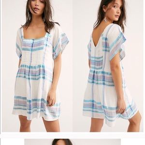 Free people XS Mini dress NWOT Plaid metalic